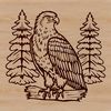 An illustration of a majestic eagle perched on a branch.