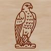 Elegant Bird Perched on a Branch A close-up image of an eagle perched on a branch, depicted in vector format.