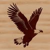 Bird in Flight Silhouette Eagle in flight, a large bird with wings spread wide, illustrated as vector art.