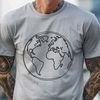A stylized globe illustration of our home planet An isolated vector illustration of our planet Earth, featuring a stylized globe with continents and oceans.