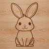 Cute Sitting Rabbit SVG Graphic A digital illustration of a rabbit in a seated position, designed as a scalable graphic element.