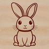 Cute SVG Rabbit Clip Art An SVG illustration of a domesticated animal commonly depicted during Easter celebrations.