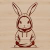 Hopping into Fun with This Colorful Rabbit SVG A cartoon rabbit standing on its hind legs, wearing a hoody.