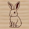 An illustration of a rabbit sitting on its hind legs.