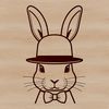 Cute Cartoon Bunny SVG Illustration A cartoon rabbit's head with a hat, suitable for illustration and design projects.
