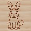 A digital illustration of a sitting rabbit in vector format.