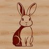 Beautiful Rabbit SVG Template for Crafters A digital rendering of a rabbit in a seated position.