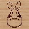 Cute Rabbit Peeking Out SVG A cute cartoon rabbit peeking out from behind a garden gate, suitable for Easter-themed designs.