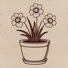 Spring Blooms in a Small Pot A bright yellow daffodil flower standing tall in a small pot, symbolizing spring renewal.