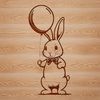 Adorable Rabbit Illustration in Simple Style A standing rabbit illustration with simple graphics and clean lines.