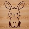 A sitting rabbit depicted in simple, vector lines.