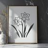 Beautiful Spring Blooms SVG A detailed vector illustration of a daffodil flower, suitable for cutting machine designs or laser cutter projects.