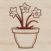 Stylized Daffodil in a Planter A stylized illustration of a daffodil plant in a pot, suitable for vector design and clip art.