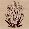 Illustration of a daffodil flower in a vector format, suitable for digital design and crafting projects.