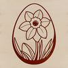 Hand-Drawn Daffodil Easter Egg Design Colorful hand-drawn Easter egg with daffodil design, suitable for vector art projects