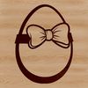 Free Vector Design: Bow-Tied Easter Egg An illustrated Easter egg with a colorful bow tied around its middle, designed as a vector graphic.