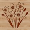 Beautiful Blooming Daffodil SVG A simple illustration of a daffodil flower with trumpet-shaped blooms, suitable for graphic design and printing.
