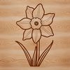 Stylized Nature Clipart A stylized illustration of a daffodil flower, suitable for vector design and cutting machine projects.