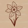 Beautiful SVG Floral Pattern Element A stylized illustration of a single daffodil flower against a simple background.