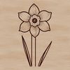 Delicate Daffodil Illustration A vector graphic illustration of a single daffodil flower in full bloom.