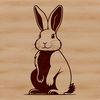 An isolated SVG design of a cartoon rabbit, suitable for various digital applications.