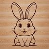 Free SVG Rabbit Image Download A sitting rabbit illustration in vector format, suitable for digital design.