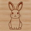 Vector Rabbit Design for Digital Use A sitting rabbit illustration designed as vector art, suitable for various digital applications.