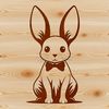 Free Rabbit SVG Cutout Template A sitting rabbit illustration in a digital vector format.
