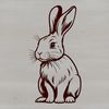 Illustrative vector art of a sitting rabbit, suitable for various digital applications.