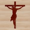 A stylized illustration of Jesus Christ in a crucifixion pose, suitable for vector design and cutting machine projects.