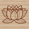 Water Lily-Inspired Flower Icon A water lily-inspired flower with symmetrical petals, commonly associated with Eastern spirituality and mythology.