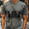 Free Vector Temple Design A Buddhist temple with ornate architecture, suitable for vector art designs.