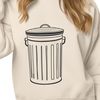 Beautiful Bin SVG Design for Crafting A simple illustration of a trash can with a lid on top, perfect for clipping art projects.