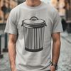 Illustrated Trash Bin Vector Graphic A vector illustration of a trash can for commercial or personal use in design projects.