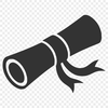 A stylized illustration of a diploma scroll with rolled edges, suitable for digital cutting and crafting projects.