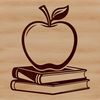 Open Apple Computer Book Illustration A digital illustration of an open Apple computer book on a desk, suitable for educational purposes.