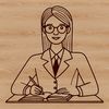 Confident Teacher with Students A professional woman standing in front of a classroom, teaching students with confidence and enthusiasm.
