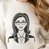 Woman in Teaching Profession SVG A professional illustration of a woman in a teaching profession, ideal for educational materials and designs.