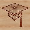 Graduation Celebration Emblem A vector illustration of a graduation cap with tassel and diploma, suitable for educational and academic designs.