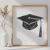 Grad Cap Illustration - SVG Icon A digital illustration of a graduation cap symbolizing academic achievement in education.