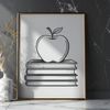 Stylized Apple Design Template An SVG vector art template featuring a stylized apple motif, ideal for teachers to use in lesson plans or presentations.