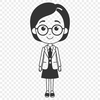 Teacher Icon in Educational Setting A woman standing at the front of a classroom, symbolizing her profession as an educator.