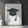 Celebrate Education Success with This Elegant Grad Cap Icon A traditional graduation cap symbolizing academic achievement and educational milestone.