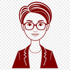 Chalkboard Icon A professional woman standing in front of a chalkboard, wearing a casual outfit and holding a marker.