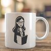 Teacher Portrait Clip Art Vector Graphic A portrait illustration of a woman in a teaching profession, suitable for educational settings and design projects.