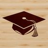 Vector Graduation Cap Icon A graduation cap icon designed as vector art, suitable for digital editing in programs like Procreate or Illustrator.