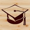 Celebrate Education with a Unique Graduation Emblem A stylized graduation cap illustration suitable for educational designs and projects.