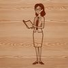 Teacher Icon in Elegant Style A woman representing the profession of teaching, suitable for educational illustrations.