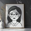 Vector Woman Teacher A woman in a teacher's profession, illustrated as a vector graphic.