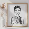 Beautiful Educational Illustrator A professional illustration of a woman in an educational setting.